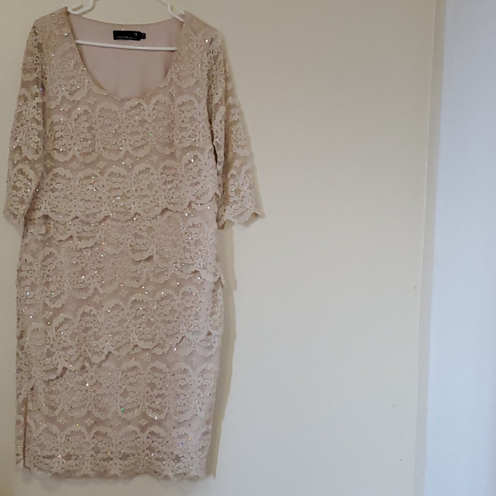 Pretty ivory lace and sequin dress